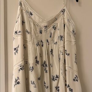 Zimmermann Cream and Blue Floral Midi Dress